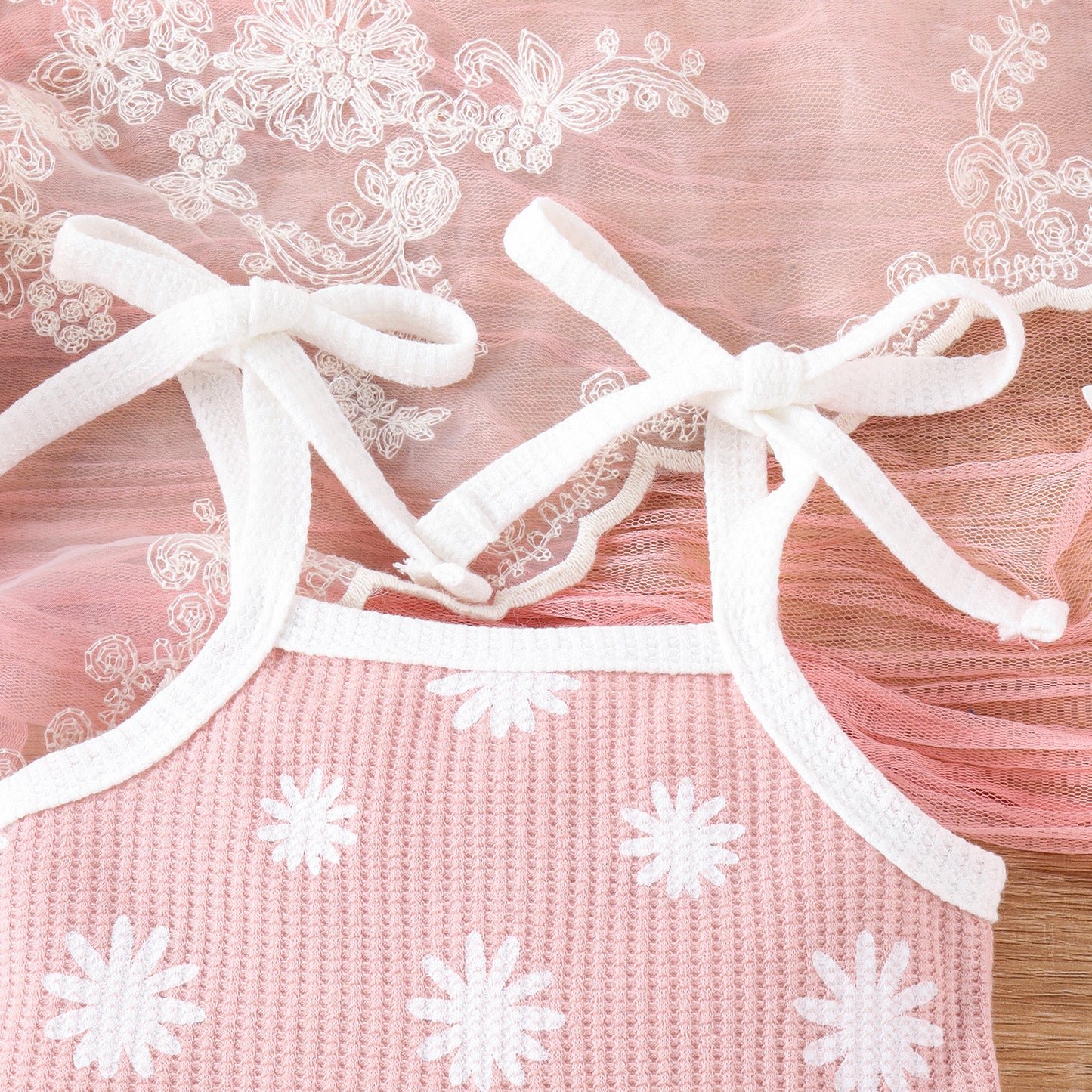 Waffle Two-piece Set Baby Triangle Shorts Suit - MomiDream