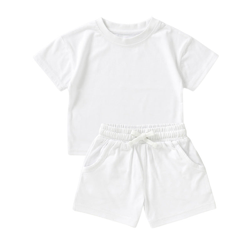 Children's Short Sleeve Baby Organic Cotton Shorts Suit - MomiDream