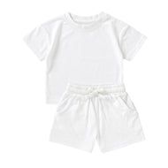 Children's Short Sleeve Baby Organic Cotton Shorts Suit