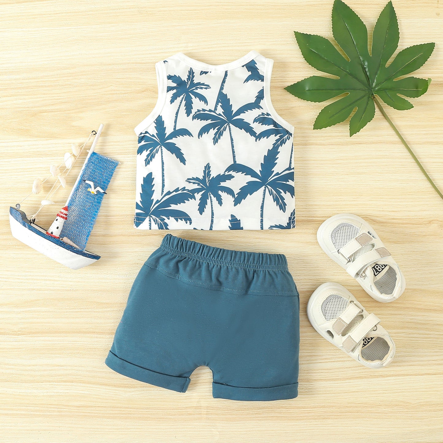Spring Leisure Printed Vest Shorts Set - MomiDream