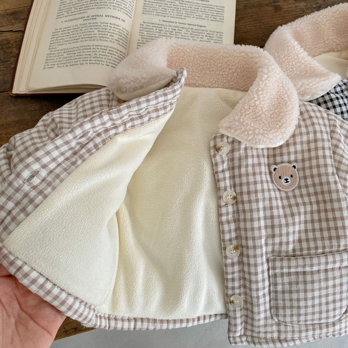 Baby Winter Coat Men's And Women's Korean-style Plaid Bear Quilted To Keep Warm Cotton-padded Jacket Thickened Children's Cotton Clothes - MomiDream