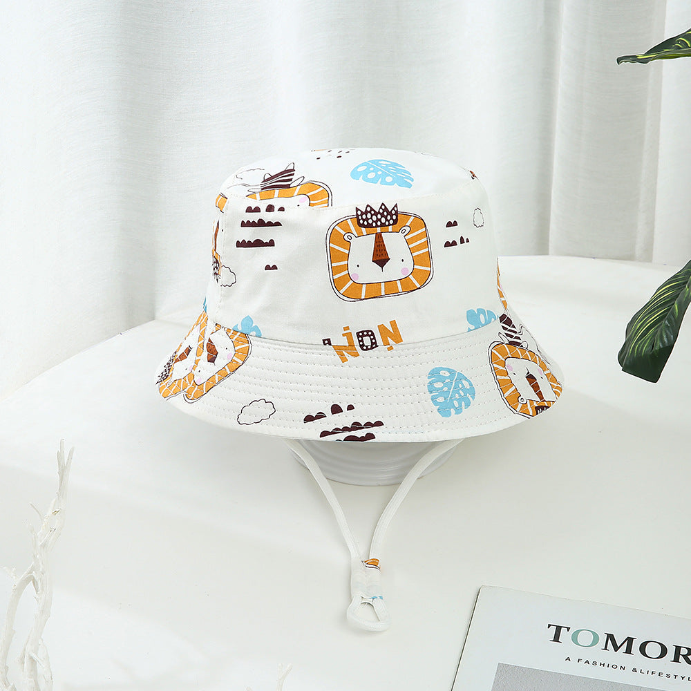 Children's Printed Dinosaur Bucket Sun Hat Big Brim Boy Girl Hat - MomiDream