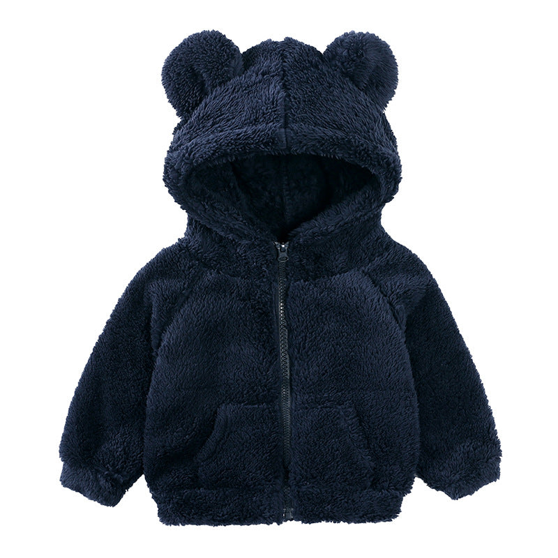 Children Berber Fleece Coat Children's Clothing Cartoon Bear Boy Thickened - MomiDream