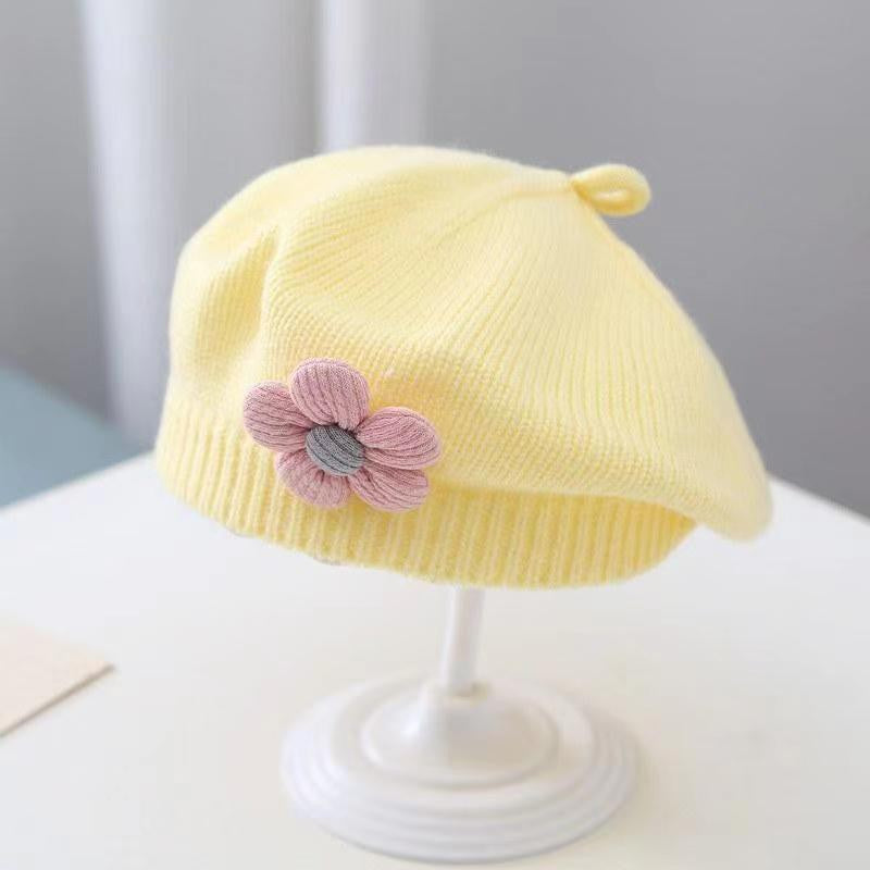 Baby Girl Hat Baby Wool Knitted Beret - MomiDream