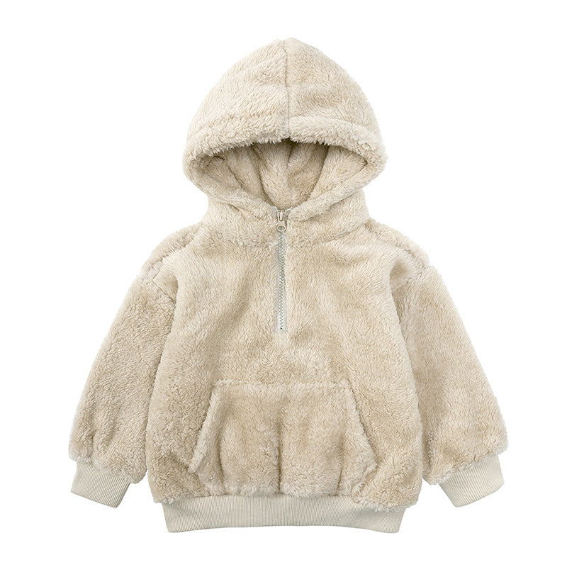 Children Berber Fleece Coat Children's Clothing Cartoon Bear Boy Thickened - MomiDream