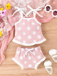 Waffle Two-piece Set Baby Triangle Shorts Suit