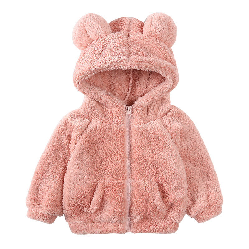 Children Berber Fleece Coat Children's Clothing Cartoon Bear Boy Thickened - MomiDream