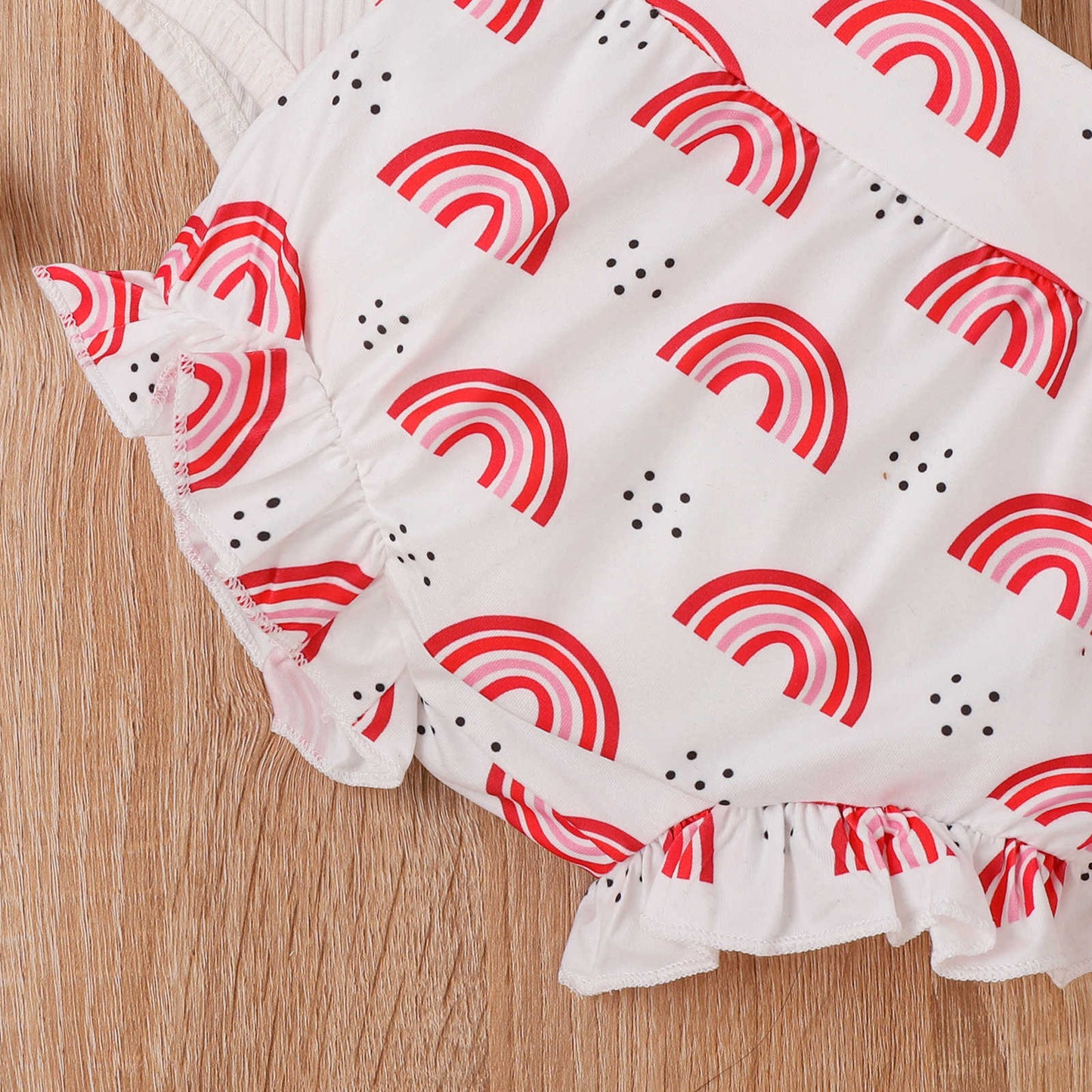 Girls' Fashion Sling Pit Striped Harness Printed Shorts Set