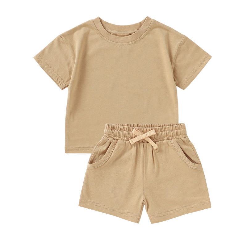 Children's Short Sleeve Baby Organic Cotton Shorts Suit