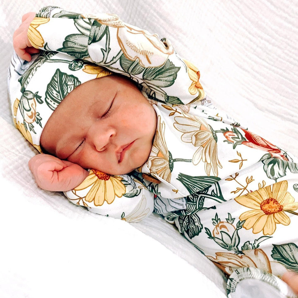 Newborn Knotted Nightgown Baby Sleeping Bag Print - MomiDream
