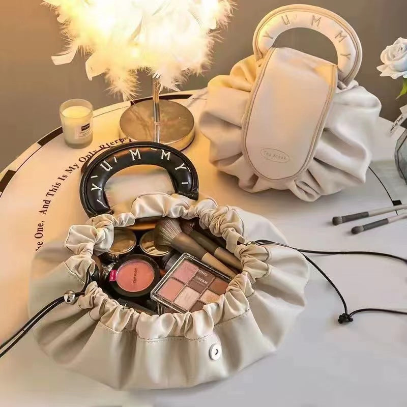 Portable Drawstring Cosmetic Bag With Handle Design Large Capacity Waterproof Make Up Handbags Storage Toiletry Bags - MomiDream